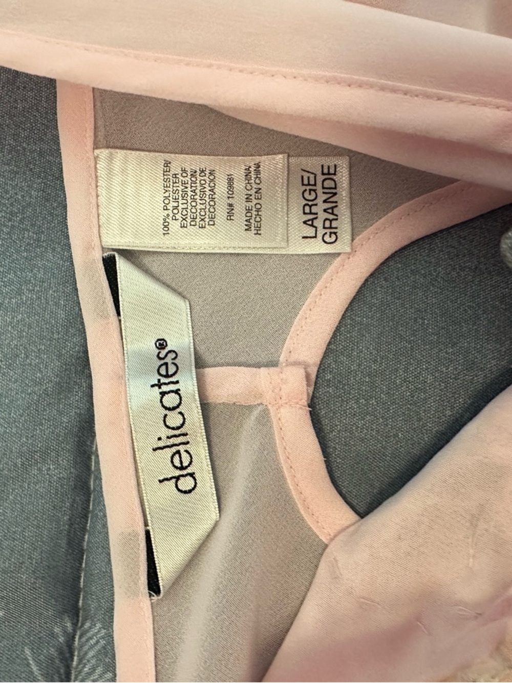 NWTS Delicates Brand Peignoir Light Pink Sheer Nightgown & Robe Set Sz L - Picture 4 of 16
